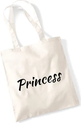 Produktbild von Huuraa Jutebeutel Princess Schriftzug 10 Liter Natural Baumwolle Tasche Geschenkidee