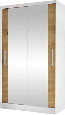 Produktbild von MIRJAN24 Schiebetürenschrank Costa VII, Kleiderschrank, Stilvoll Schlafzimmer Garderobenschrank (Farbe: Weiß / Artisan Eiche)