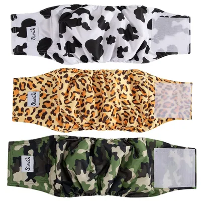 Image de 3 couches lavables pour chiens mâles, absorbantes
