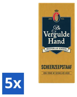 Obrázek produktu pro 5 kusů mýdla na holení De Vergulde Hand v tyčinkách – 75 g – výhodná balení