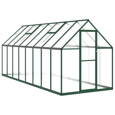 Produktbild von Gewächshaus mit Fundamentrahmen Grün 445x169x195 cm Aluminimum