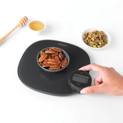 Obrázek produktu pro Brabantia Tasty+, Elektronická kuchyňská váha, 5 kg, 1 g, Šedá, Pracovní deska, Kulatý