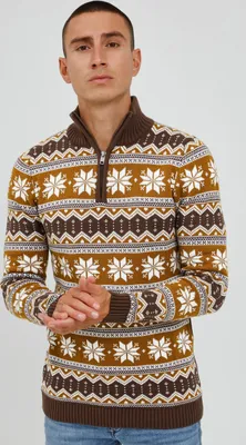 Produktbild von SOLID SDWinoldo Herren Strickpullover Troyer Grobstrick Pullover mit Troyer-Kragen aus 100% Baumwolle