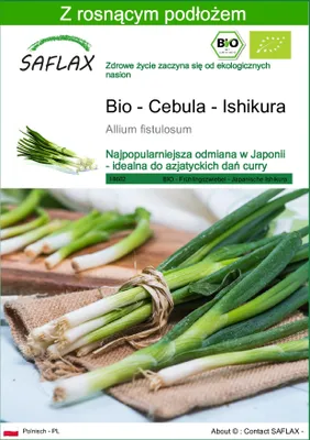 Zdjęcie produktu dla SAFLAX - Bio - Cebula - Ishikura - 150 Nasiona - Z podłożem uprawowym wolnym od zarazków - Allium fistulosum