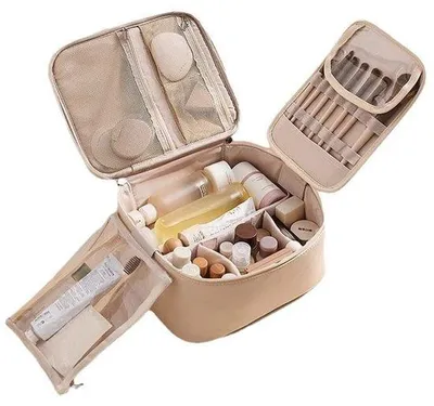 Produktbild von Make-up-Tas aus Kunstleder - Abrikoos - 8x24x20cm