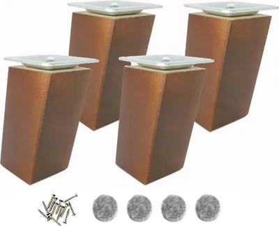 Produktbild von Bukholz Möbelbeine 10 cm – schräg, Nussbaumbeize, mit Montagesatz, 4er Set