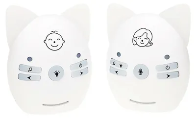 Image de Zimilo : babyphone sans fil avec fonction interphone, portée de 300 m, FHSS, musique, veilleuse, alimentation par USB ou piles AA, signal très stable, blanc
