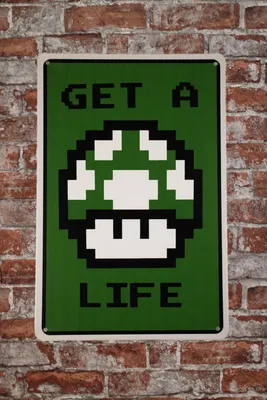 Produktbild von Get a Life - Wandschild - Gaming Room Dekoration - Metall Poster - Retro Blechschild - Metallschild - Wand Dekoration