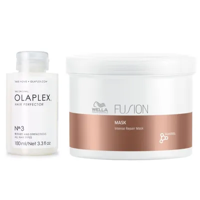 Image de Olaplex Hair Perfector No.3 100 ml + Masque réparateur intense Wella Fusion 500 ml