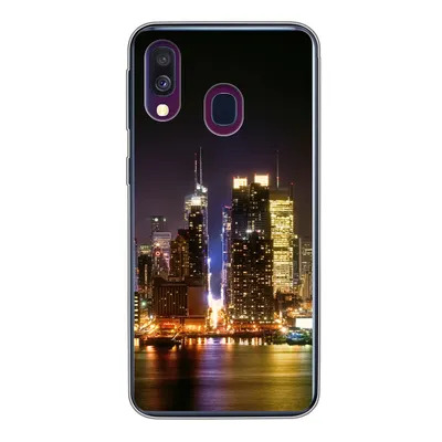 Produktbild von MuchoWow® Handyhülle Schutzhülle Hülle für Samsung Galaxy A40 New York - Skyline - Farben Silikon Softcase Handy Hülle - Handy-Tasche