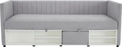 Produktbild von Bett Klappsofa mit Bettkasten - 80 x 200 cm - Stoff - Grau - LAOZIA