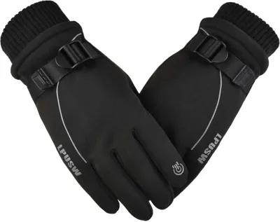 Produktbild von Handschuhe Winter Thermo Fahrradhandschuhe Touchscreen Wasserdicht Warm Unisex Schwarz XL