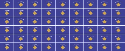 Produktbild von Mini Aufkleber Set - Pack glatt - 20x12mm - selbstklebender Sticker - kosovo - Self-Adhesive - Flagge / Banner / Standarte fürs Auto, Büro, zu Hause und die Schule - 54 Stück
