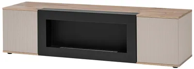 Produktbild von TV-Lowboard "Cathlyn" in Eiche und Kaschmir, Flat-TV Unterschrank mit Ethanol Kamin, 160 cm