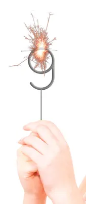 Produktbild von Folat Geburtstags-Wunderkerze Zahl 9, 16 cm lang, ca. 35 Sekunden Brenndauer