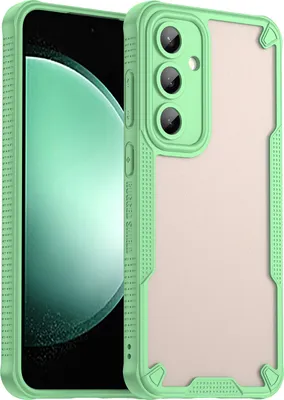 Immagine prodotto di Custodia protettiva per Samsung Galaxy S24 FE, lato posteriore traslucido opaco, custodia bumper in TPU Verde