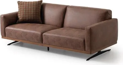 Produktbild von Ledersofa Couch Wohnlandschaft Design Modernes Sofa 3 Sitzer braun neu