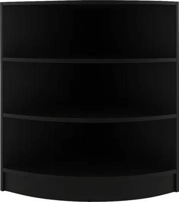 Produktbild von Eck-Ladentheke Schwarz LM60 – Modulares und Aufbewahrungsregal aus MDF mit Melaminbeschichtung – Offene Front – 3 Innenregale – Empfang, Mode- oder Schmuckgeschäft – 60 x 90 x 60