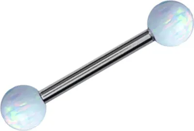 Produktbild von Karisma Titan G23 Brustpiercing Brustwarzenpiercing Barbell Hantel Opal Weiss Kugel 5/5mm