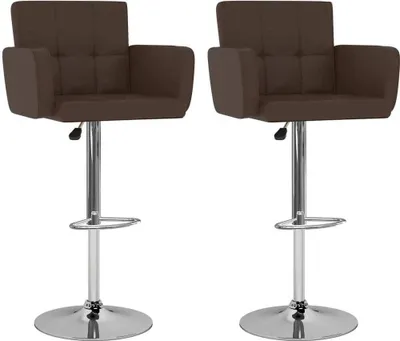 Produktbild von Barhocker 2 Stk. Braun Kunstleder