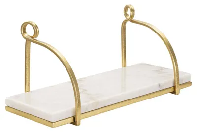 Produktbild von Mauro Ferretti Wandregal Marble Gold Weiß 40x16x18 cm