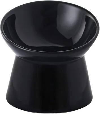 Produktbild von Katzenfutterstation, erhöht, 12 cm, Keramik, mikrowellen- und spülmaschinenfest, schwarz