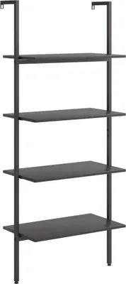 Produktbild von vidaXL Leiterregal mit 4 Böden Schwarz 64x35x152,5 cm