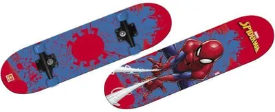 Produktbild von Skateboard Spider-Man, 80 x 20 cm, Rutschfestes Holzdeck, ABEC-5 Kugellager, 50 kg Kapazität, Rot und Blau