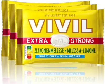 Produktbild von VIVIL Extra Strong Zitronenmelisse Pastillen ohne Zucker | 3er Pack