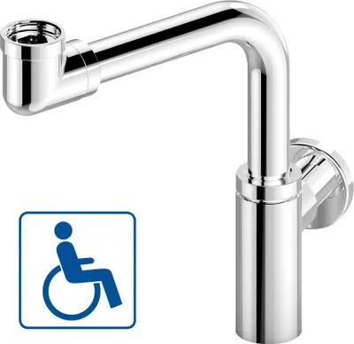 Produktbild von Sapho Waschbecken Siphon, Platzsparend, 5/4", Auslauf 32mm, Rund, Chrom