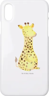 Produktbild von Mr. & Mrs. Panda Iphone 10 Handyhülle Giraffe Zufrieden - Weiß - Geschenk, Cover, Hülle, Handy, Afrika, X, Glück, Abenteuer