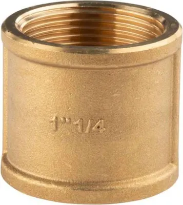 Produktbild von Messing Gewinde-Fitting Muffe 1 1/4'IG - 1 1/4'IG (DN 32) - schwere Ausführung