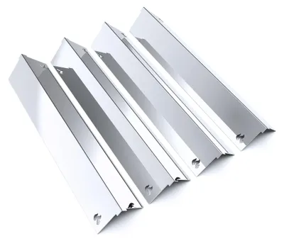 Produktbild von Gasgrill Edelstahl Brennerabdeckung passend für Napoleon Rogue Prestige Freestyl, Farbe:4 Leisten Glänzend Flame