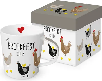 Immagine prodotto di Tazza da caffè pollo con scatola regalo, tazza animali set regalo "Breakfast Club", pollo