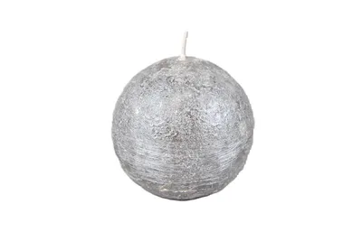 Produktbild von Rasteli Luz Your Senses Metallkerze - Kugelkerze Silber D 8 cm