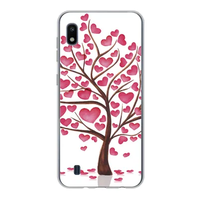 Produktbild von MuchoWow® Handyhülle Schutzhülle Hülle für Samsung Galaxy A10 Eine Illustration eines Baumes mit Herzen Silikon Softcase Handy Hülle - Schutzhülle