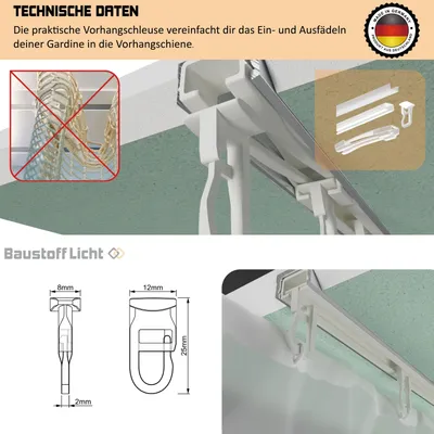 Produktbild von DL Vorhanggleiter für Vorhangschiene, weiß, 100 Stück