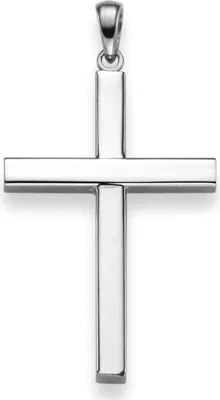 Produktbild von Anhänger Kreuz 38x20,5mm aus 750 Gold Weißgold Halsschmuck schlicht