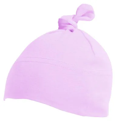 Image de Bonnet pour bébé Babybugz avec nœud / pompon FK167 (taille unique) (rose poudré)