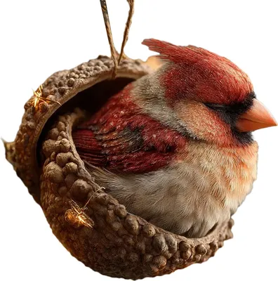 Produktbild von Waldtier-Eichel-Ornamente, Acryl-Kiefernzapfen-Tier-Weihnachtsbaumschmuck, rustikale Natur-Weihnachtsdekoration für Tierliebhaber