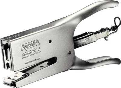 Produktbild von Rapid Classic K1 Platinum, 50 Blätter, Silber, Standard-Clinch, 24/6-8+, Metall, 80 g/m²