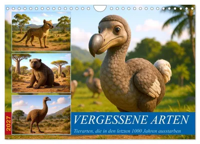Produktbild von Vergessene Arten (Wandkalender 2027 DIN A4 quer), CALVENDO Monatskalender
