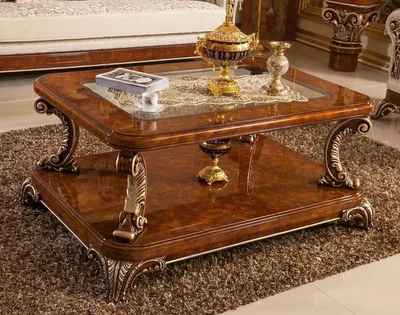 Produktbild von Casa Padrino Luxus Barock Couchtisch mit Glasplatte Braun / Bronze - Prunkvoller Massivholz Wohnzimmertisch im Barockstil - Barock Wohnzimmer Möbel - Edel & Prunkvoll