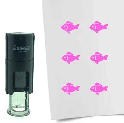 Obrázek produktu pro CombiCraft Stamp Fish 10mm kulatá - růžový inkoust