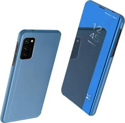Obrázok produktu pre Priehľadné Puzdro Flip Kryt Samsung Galaxy A03S (166.5) Modré