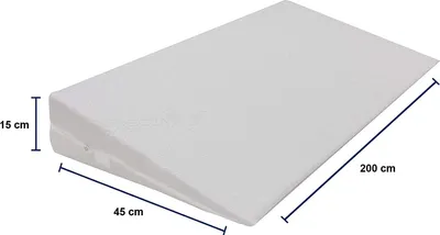 Produktbild von Dibapur© Keilkissen mit Aloe Vera Bezug (B 200 x T 45 x H 15 / 1cm)  Matratzen Matratzenkeil Matratzenerhöhung Hochlagerungskeil fürs Bett Matratzen-Keil mit Doppeltuchbezug