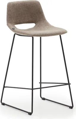 Produktbild von 2-er Set Hocker Zahara 47 x 89 x 41 cm Braun Stahl Schwarz Sitzgelegenheit Neu