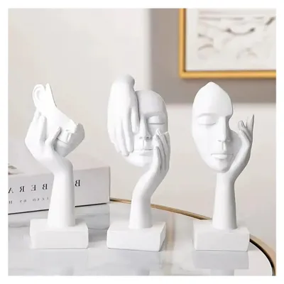 Produktbild von Skulpturen und Statuen für die Wohnzimmereinrichtung, moderne Dekoskulptur, große Statue, Skulpturenständer (Weiß)