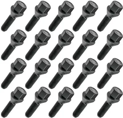 Immagine prodotto di 20x bullone ruota, M12x1,50, lunghezza filettatura: 35 mm, collare conico, SW17, nero