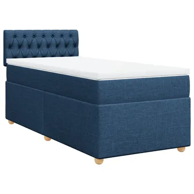 Produktbild von Boxspringbett mit Matratze Blau 90x200 cm Stoff